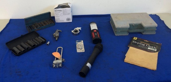 Impact sockets, drying cloth, lock with key plus