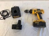 DeWALT drill charger and 2 batteries