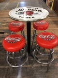 Jim Beam table and 4 Coca-Cola chairs