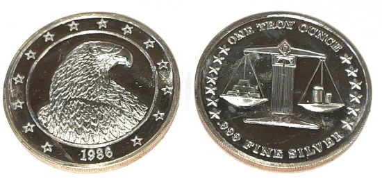 2x-1986 1 Troy oz Silver