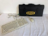 Computer keyboard and mouse and New BBQ tool storage bag