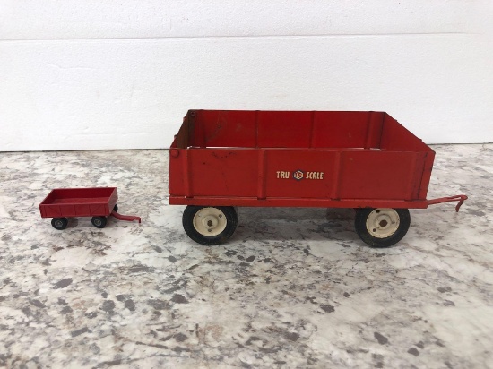 2X-Tru Scale Farm Wagon made in the U.S.A, and ERTL red barge wagon