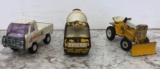 3X-TONKA AND BUDDY L, dump truck, Bulldozer and Pepsi truck