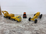 KIDDIE TOY road grader, TONKA Cement truck TONKA SEMI WITH CAT excavator