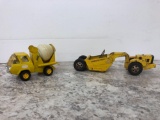 2X- 1960?s TONKA cement mixer and 1960?s mini TONKA Scraper