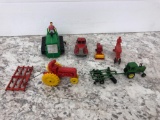 AUBURN red Tractor, Tootsie red truck, OHIO red tractor, Matchbox Lesney No. 65 Claas combine