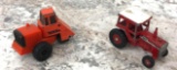 TONKA Orange Tractor, and ERTL Red Tractor