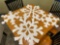 20 snowflakes - heavy duty plastic with fish line for hanging from ceiling