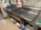 Stainless steel 3 compartment sink with 3 drains -