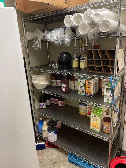 Metal shelving unit - contents not included