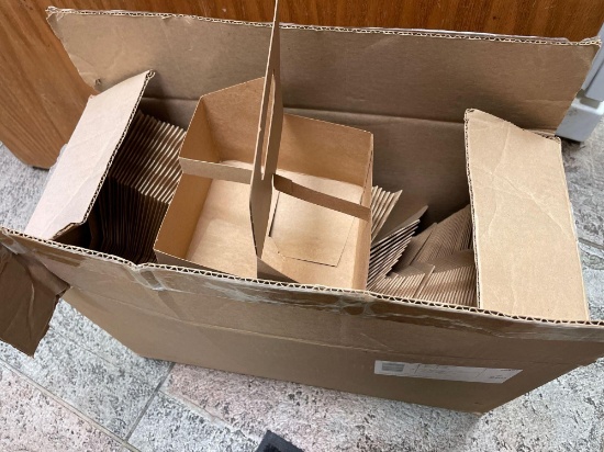 Opened case of drink carriers - 200 ct