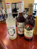 Coffee syrup raspberry and almond flavors