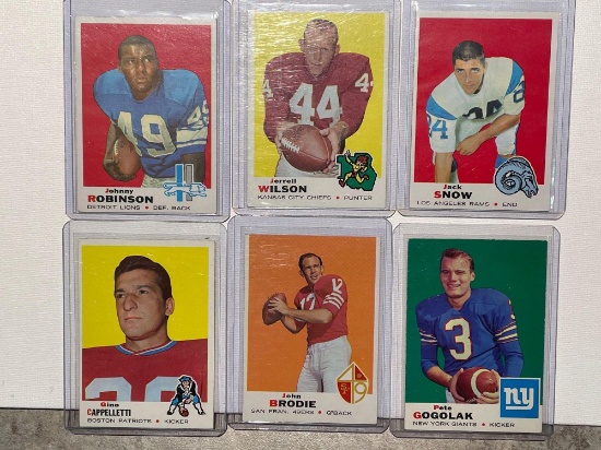 6x-1969 Topps Robinson, Wilson, Snow, Cappelletti, Brodie, and Gogolak