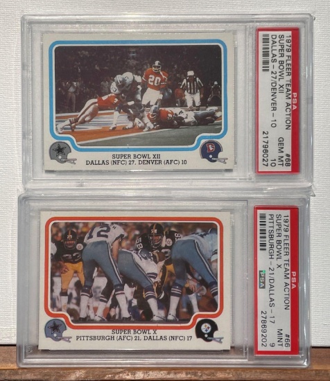 2x-1979 Fleer team action Graded 10 and 9