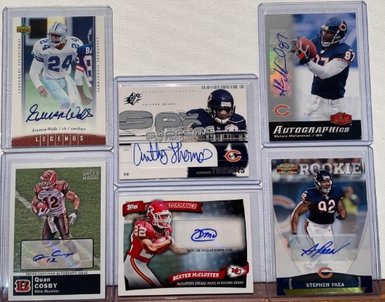 6x-Walls, Cosby, Thomas, McCluster, Paea, and Muhammad autographed cards