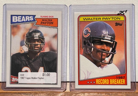 87 and 88 Topps Walter Payton