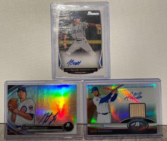 3x-Loux and Scott Autographed Cards, and Ramirez auto and bat card 755/1166