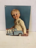 Antique baby and milk truck picture