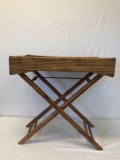 Wicker tray and stand