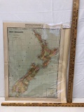 New Zealand map and Map showing Indian reservations in the US 1916