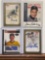 4x-Podres, Roberts, Evans, and Rhodes Autographed cards