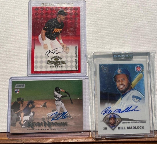 Autographed cards madlock, Ramirez and Newman