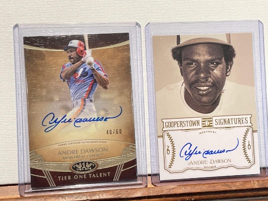 Andre Dawson autographed cards 40/60 and 87/599