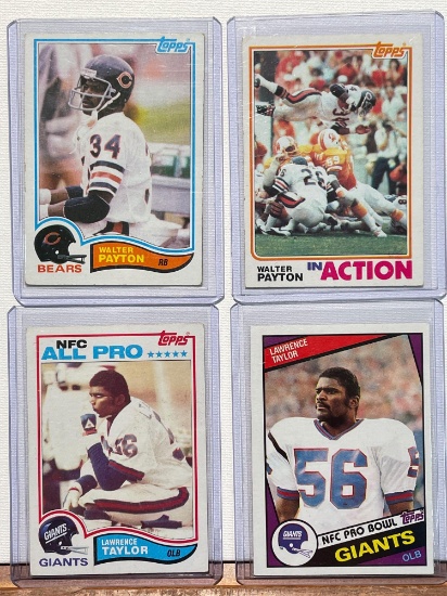 Walter Payton, and Lawrence Taylor cards