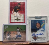 Autographed cards madlock, Ramirez and Newman