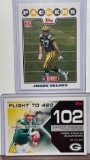 2007 Topps Favre and 2008 Topps Jordy Nelson RC