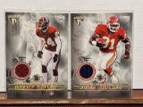 2x-2001 Pacific Double sided Jersey cards with Deion Sanders/Bailey and Holmes/Garner