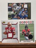 3x-Vernon Davis, Matt Ryan, Ware/Bradshaw Jersey Cards