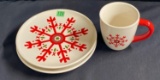 Snowflake Plates and Mug