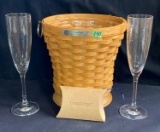 Celebration Champagne Basket and Crystal flutes