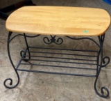 Wrought Iron Table, Maple Top
