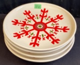 Red snowflake luncheon plates