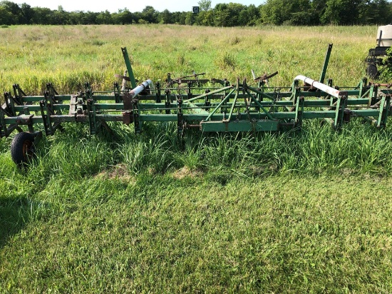 16. 16 ft. three point field cultivator with extra drag parts.