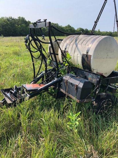 17. Older field sprayer on wheels. This is an older sprayer which is not complete but could be