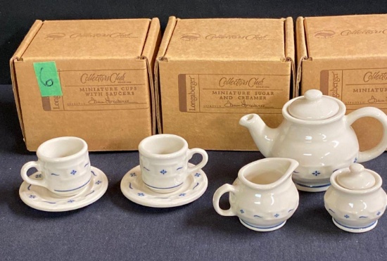 CC Miniatures, Teapot, Creamer, Sugar, Cups 3 x $