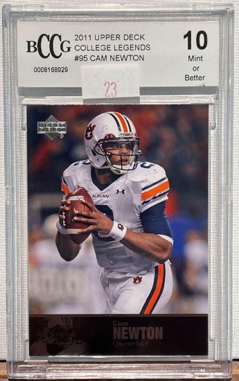 2011 Upper Deck College Legend Cam Newton graded 10