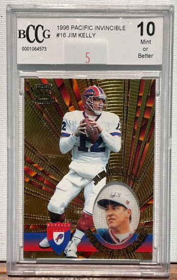 1996 Pacific Invincible Jim Kelly Graded 10