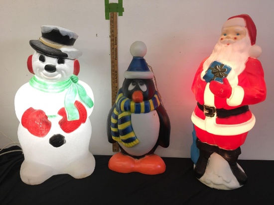 Lighted Snowman, Santa Christmas decorations 31?tall