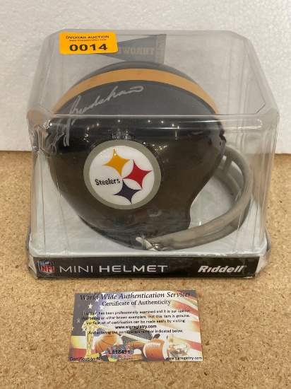Terry Bradshaw Autographed Mini Helmet with World Wide Authentics COA