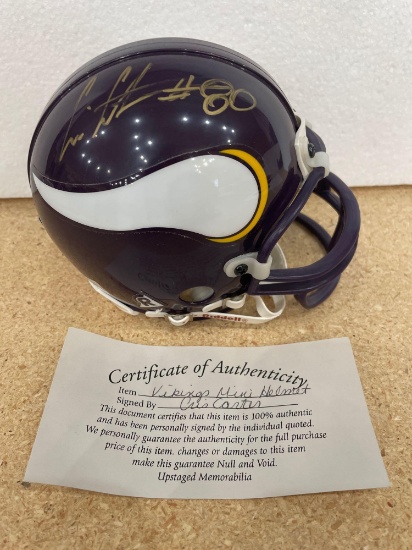 Chris Carter Autographed Mini Helmet with Upstaged Memorabilia COA