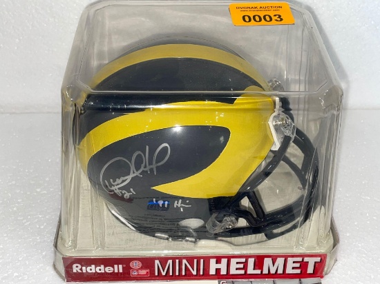 Desmond Howard Autographed Mini Helmet with GBS COA