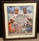 Hank Aaron and Cal Ripken Jr Autographed Framed Print with Ironclad COA sticker 23x27
