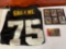 1975 Pittsburgh Greene Jersey, football cards and 75th Medallion