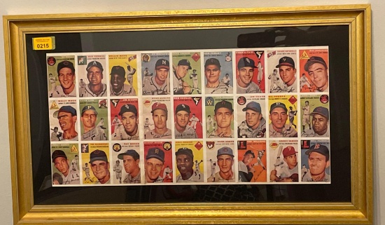 Original 1954 Sports Illustrated Topps 18x30 Custom Framed Pull out display with Ted Williams, Mays,