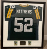 Clay Matthews Autographed Jersey framed with Legends of the field COA