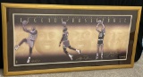 Michael Jordan, Magic Johnson, and Larry Bird framed Autographed picture with Upper Deck COA 318/500